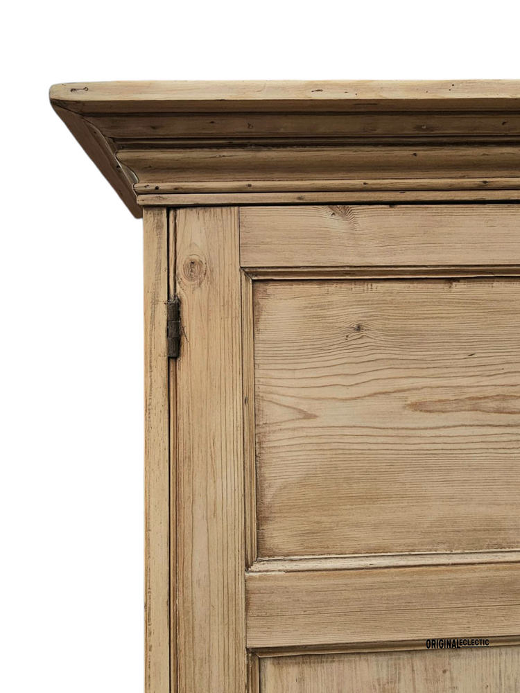 Huge Victorian pine housekeeper cupboard dresser with drawers