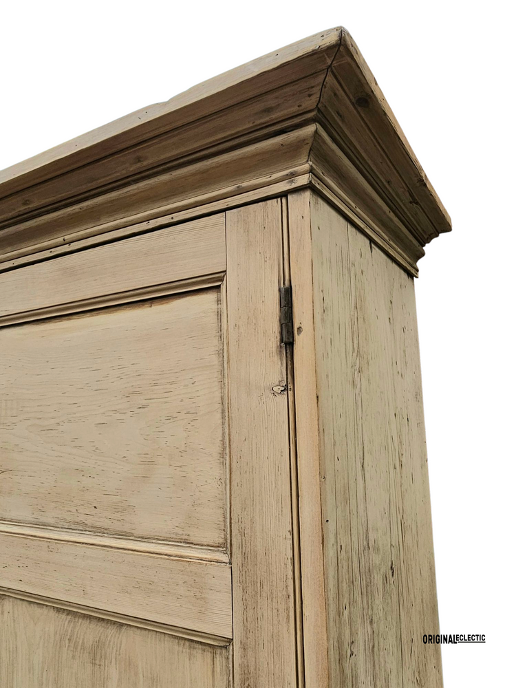 Huge Victorian pine housekeeper cupboard dresser with drawers