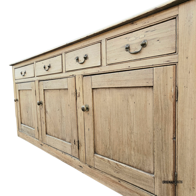 Large Victorian antique sideboard cupboard with Drawers 6FT