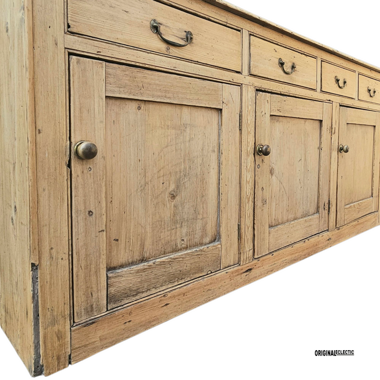 Large Victorian antique sideboard cupboard with Drawers 6FT