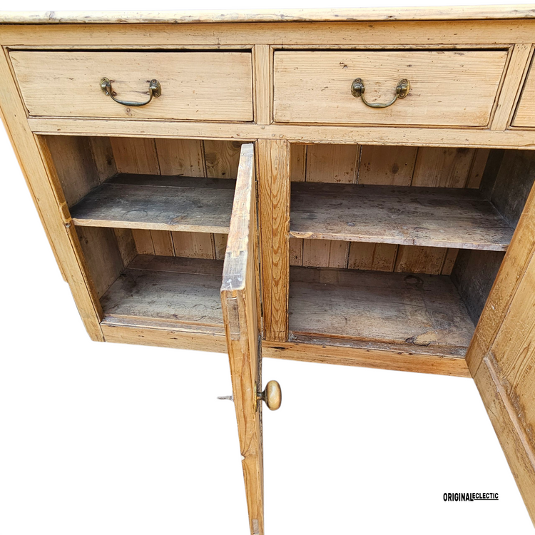 Large Victorian antique sideboard cupboard with Drawers 6FT