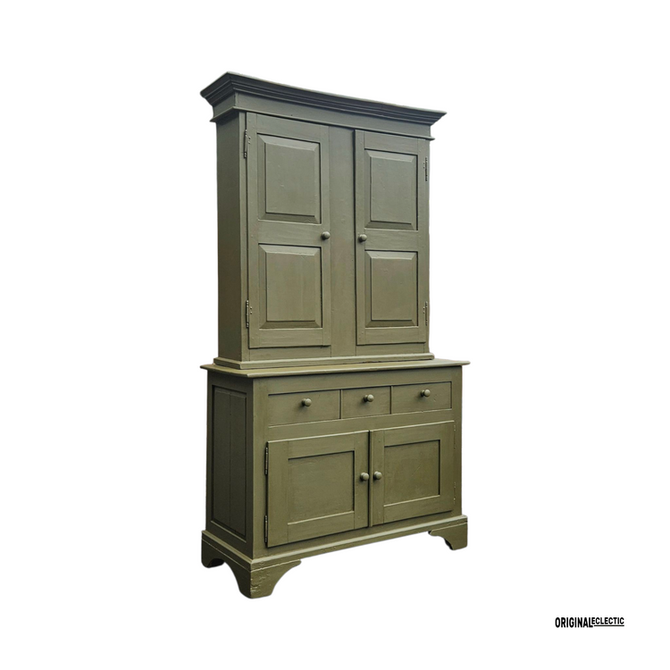 Antique French pine housekeepers cupboard dresser 1880