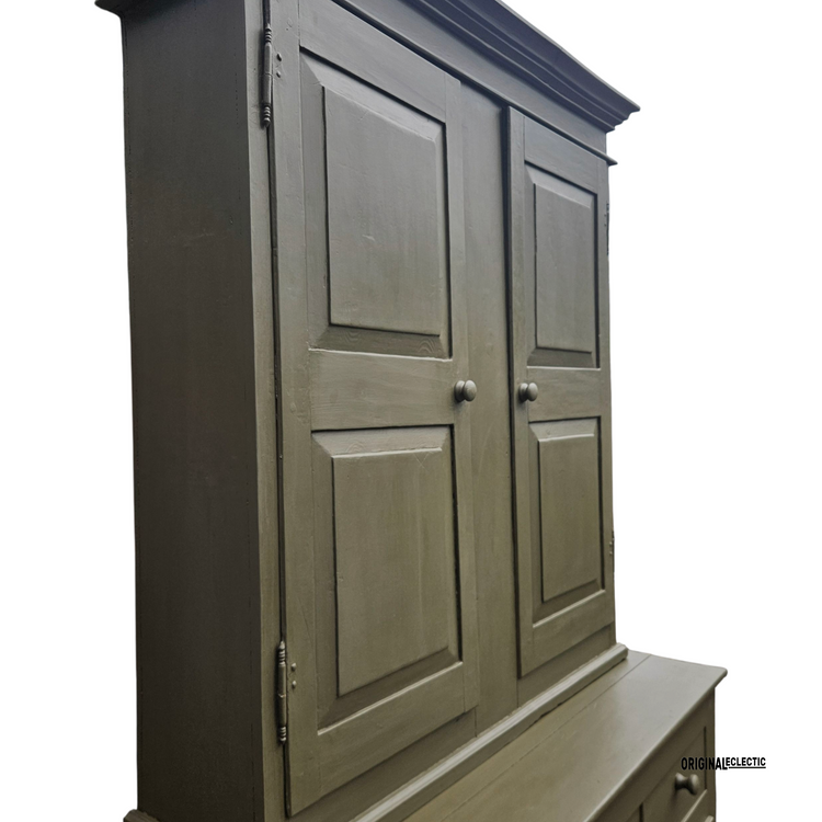 Antique French pine housekeepers cupboard dresser 1880