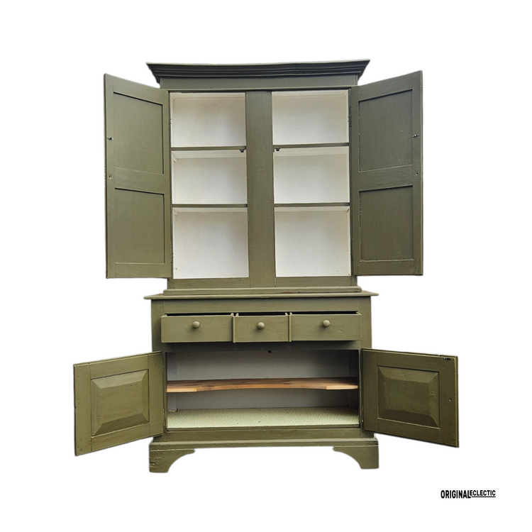 Antique French pine housekeepers cupboard dresser 1880