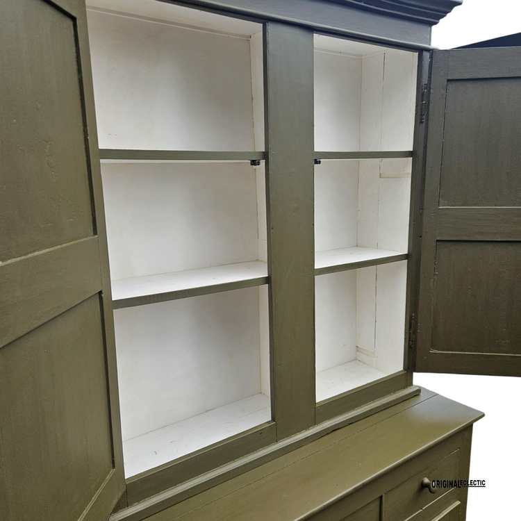 Antique French pine housekeepers cupboard dresser 1880