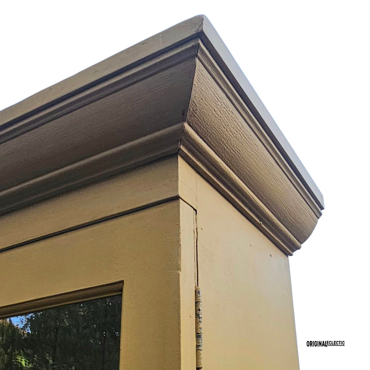 Antique glazed display Cupboard Dresser mustard yellow