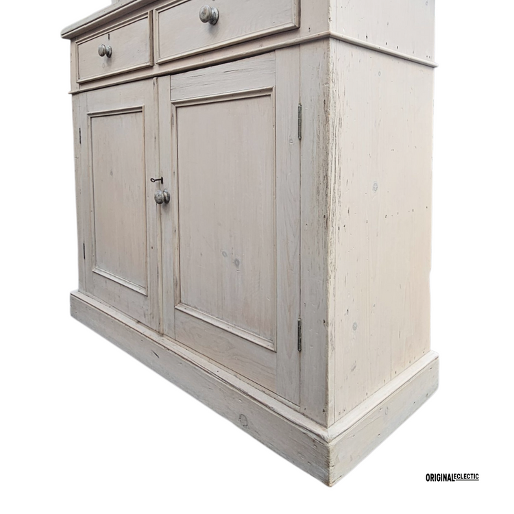 Large Antique Gustivan Style Glazed Display Cupboard dresser Swedish