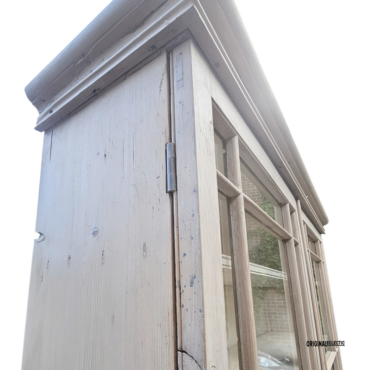 Large Antique Gustivan Style Glazed Display Cupboard dresser Swedish