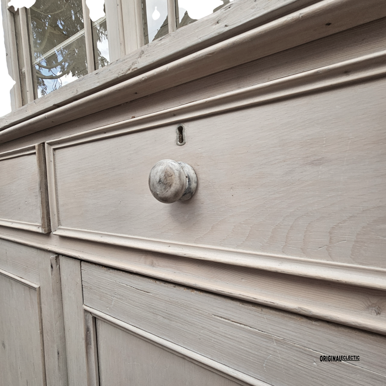 Large Antique Gustivan Style Glazed Display Cupboard dresser Swedish