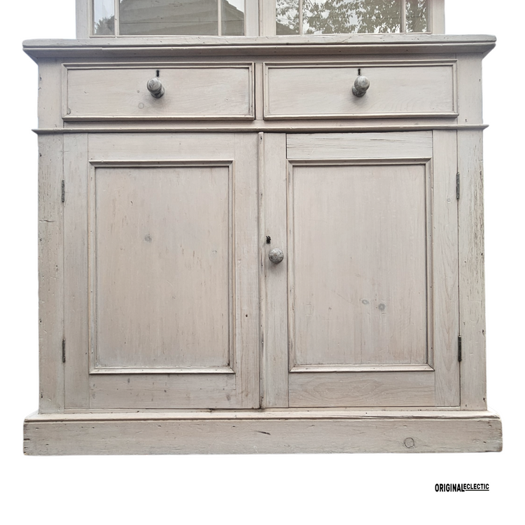 Large Antique Gustivan Style Glazed Display Cupboard dresser Swedish