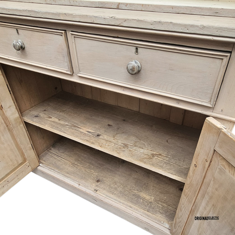 Large Antique Gustivan Style Glazed Display Cupboard dresser Swedish