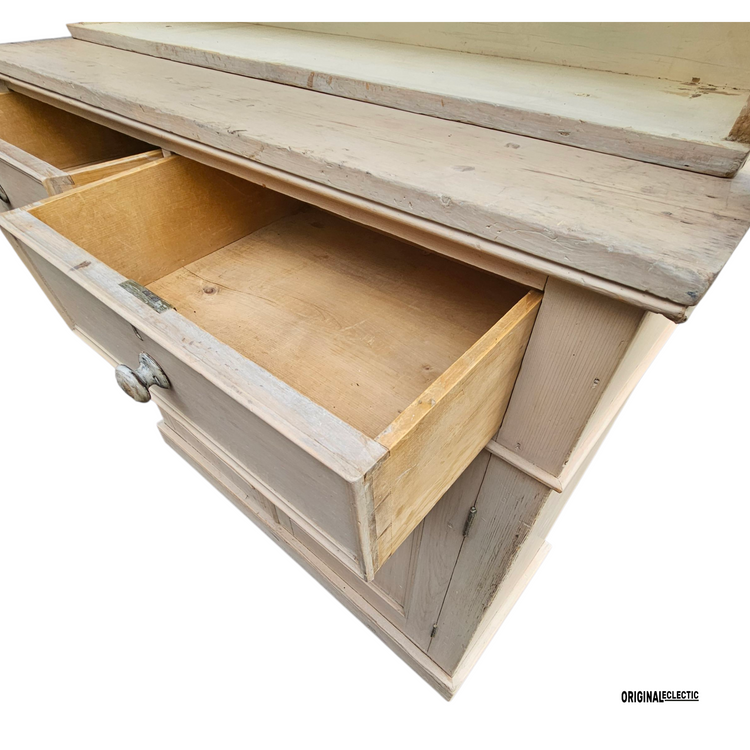 Large Antique Gustivan Style Glazed Display Cupboard dresser Swedish