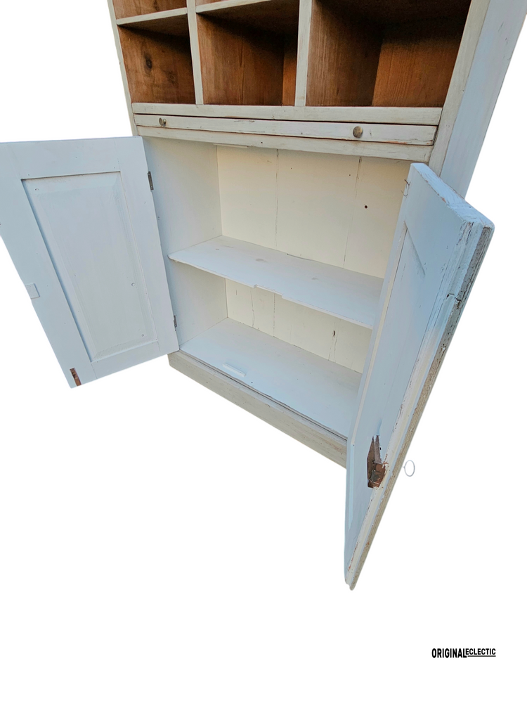 Antique French Haberdashery Cabinet With Pigeon Hole Shelving c1880