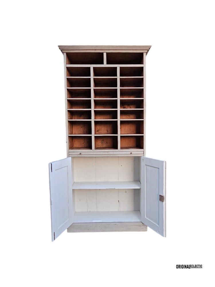 Antique French Haberdashery Cabinet With Pigeon Hole Shelving c1880