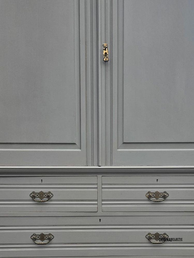 Edwardian Antique Walnut Linen Press Housekeepers Cupboard