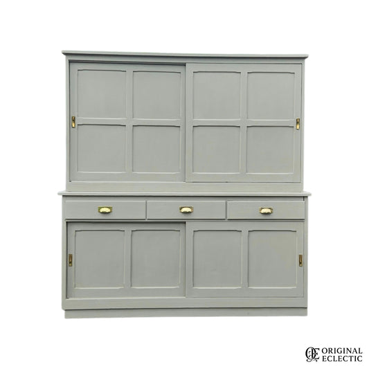 Quality Huge antique pine housekeepers estate school cupboard