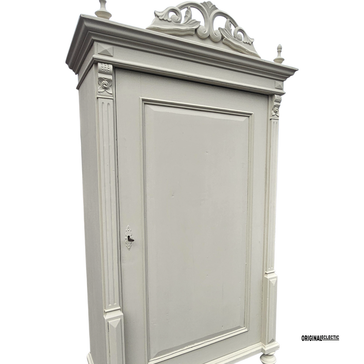Antique Pine Armoire Linen Cupboard