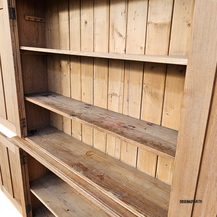 Huge Victorian antique pine housekeepers estate school cupboard