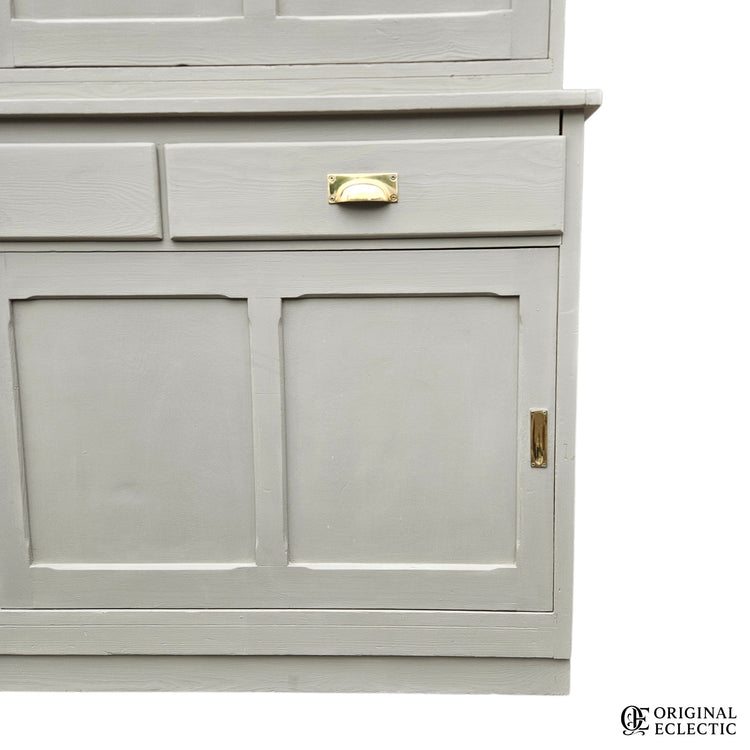 Quality Huge antique pine housekeepers estate school cupboard