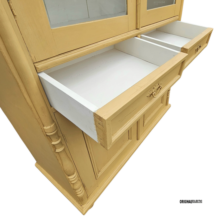 Victorian housekeepers display linen cupboard dresser with drawers