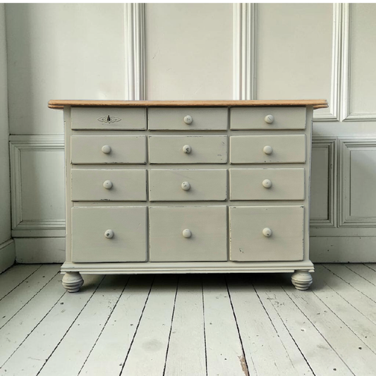 Antique European Apothecary Bank Of Drawers Chest c1860