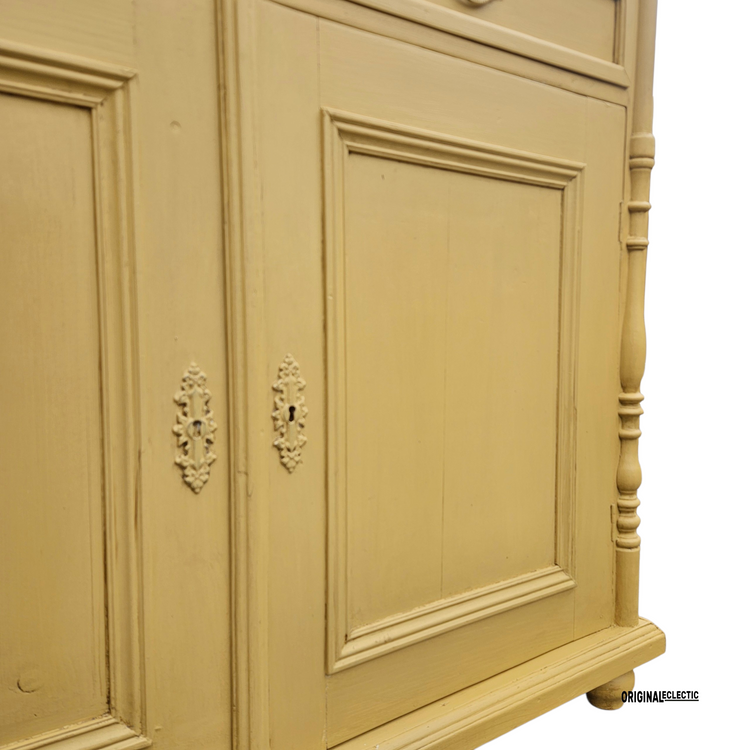 Victorian housekeepers display linen cupboard dresser with drawers
