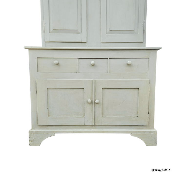 Antique French pine housekeepers linen cupboard dresser 1880