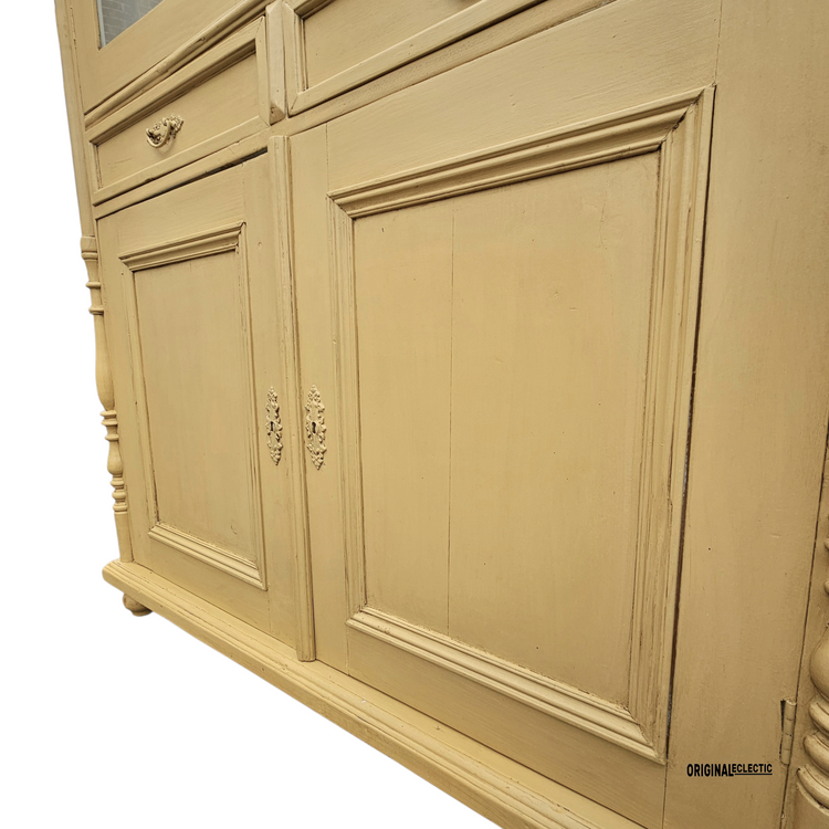 Victorian housekeepers display linen cupboard dresser with drawers