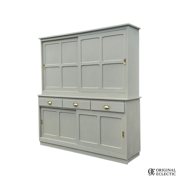 Quality Huge antique pine housekeepers estate school cupboard