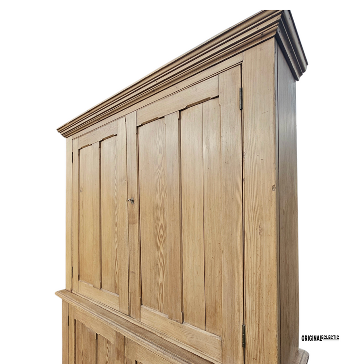 Huge Victorian antique pine housekeepers estate school cupboard