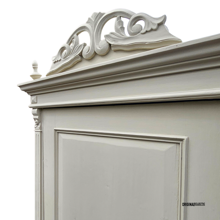 Antique Pine Armoire Linen Cupboard