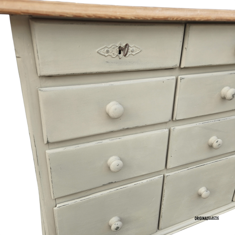 Antique European Apothecary Bank Of Drawers Chest c1860