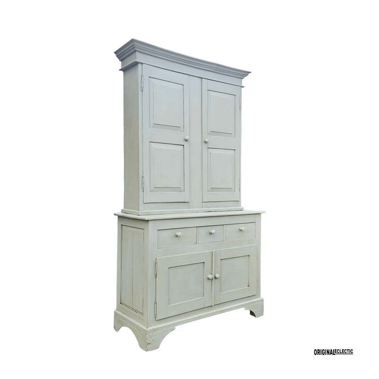 Antique French pine housekeepers linen cupboard dresser 1880