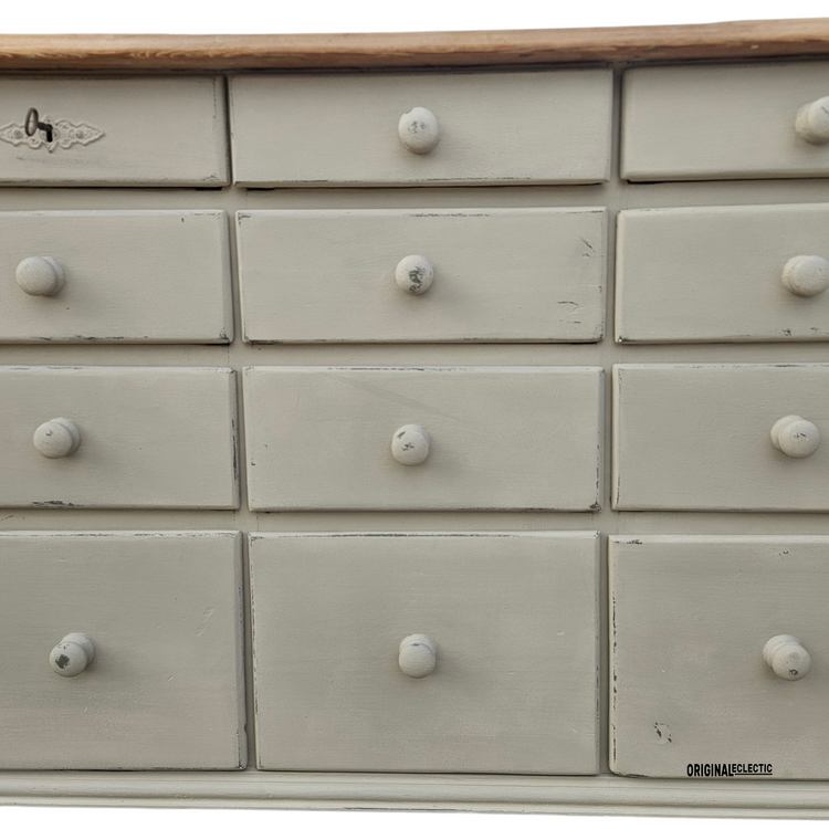 Antique European Apothecary Bank Of Drawers Chest c1860