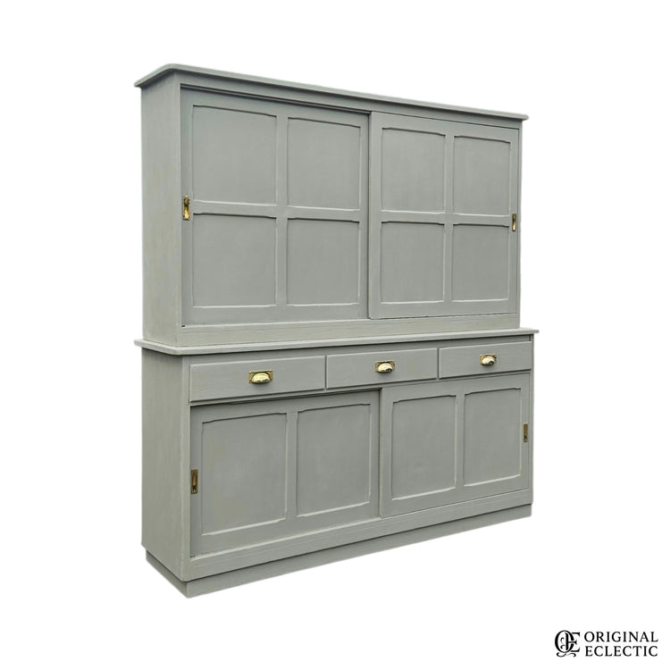 Quality Huge antique pine housekeepers estate school cupboard