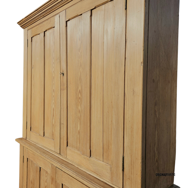 Huge Victorian antique pine housekeepers estate school cupboard