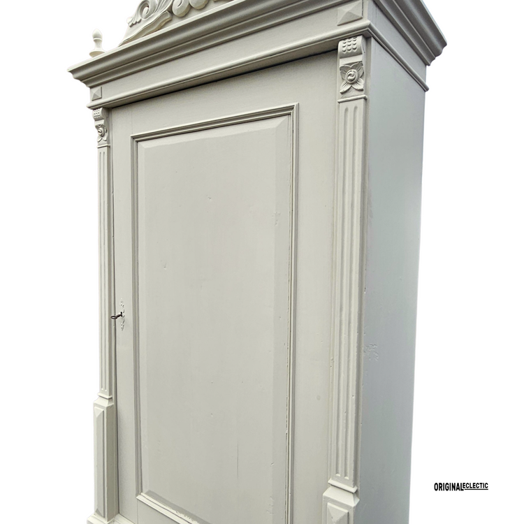 Antique Pine Armoire Linen Cupboard