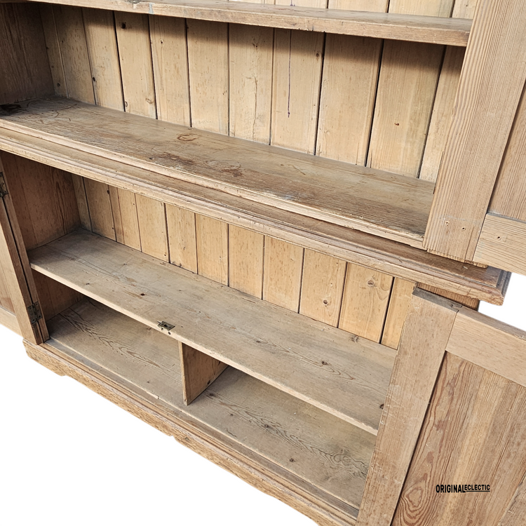 Huge Victorian antique pine housekeepers estate school cupboard