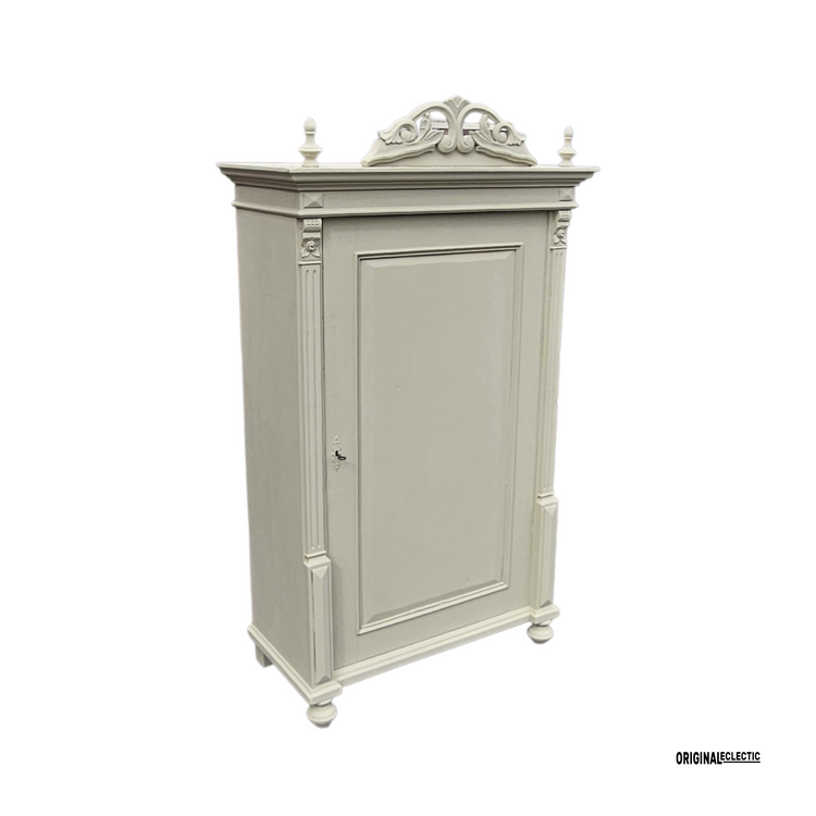 Antique Pine Armoire Linen Cupboard