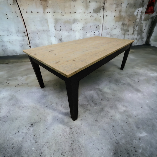 Large Ebonised Victorian stripped pine Estate Farmhouse Table