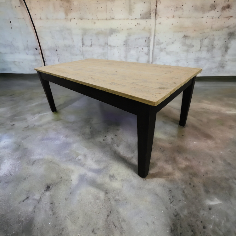 Large Ebonised Victorian stripped pine Estate Farmhouse Table