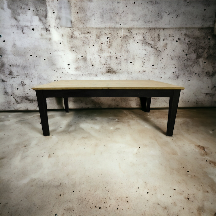 Large Ebonised Victorian stripped pine Estate Farmhouse Table