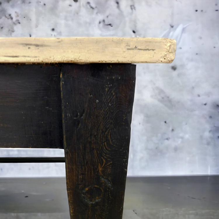 Large Ebonised Victorian stripped pine Estate Farmhouse Table