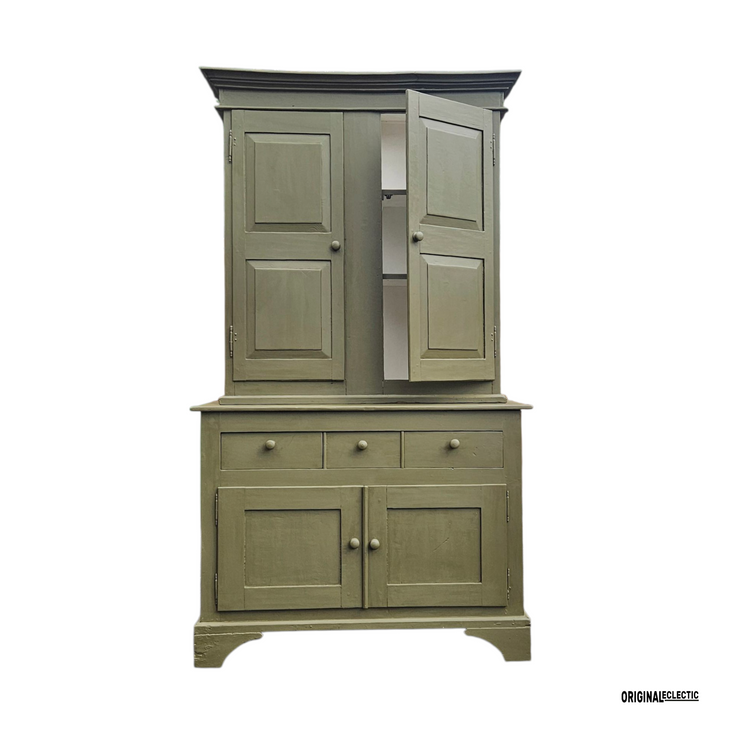 Antique French pine housekeepers cupboard dresser 1880