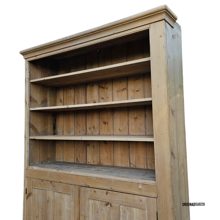 Huge Victorian stripped pine display Cupboard dresser