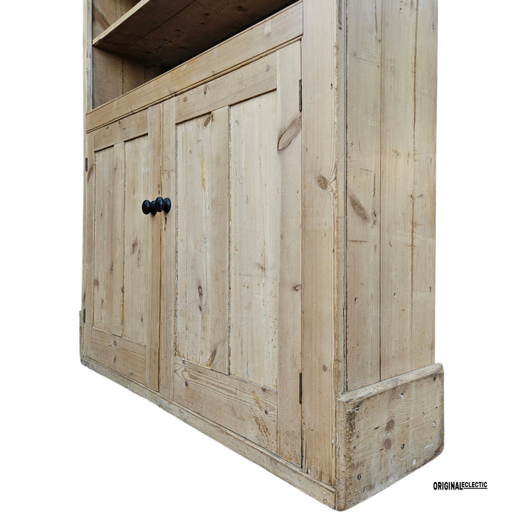 Huge Victorian stripped pine display Cupboard dresser