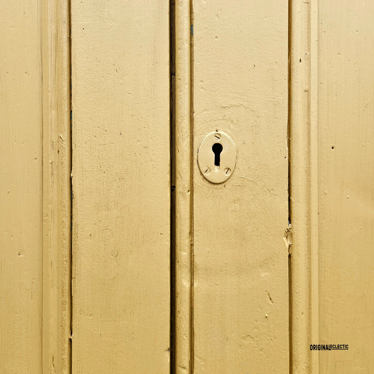 Victorian antique pine housekeepers school Cupboard mustard yellow