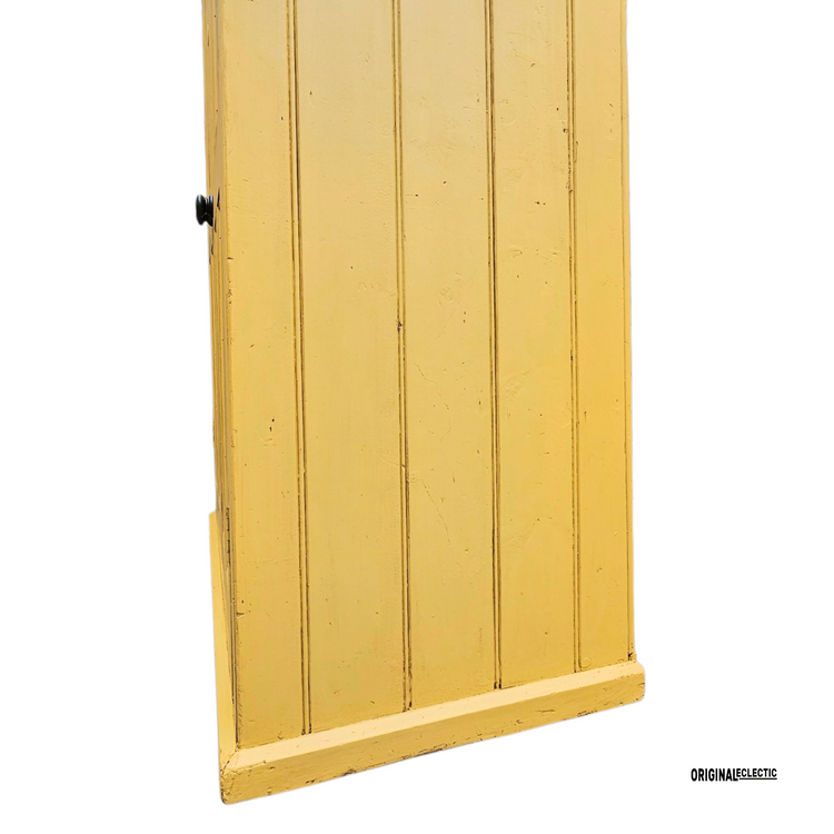 Victorian antique pine housekeepers school Cupboard mustard yellow