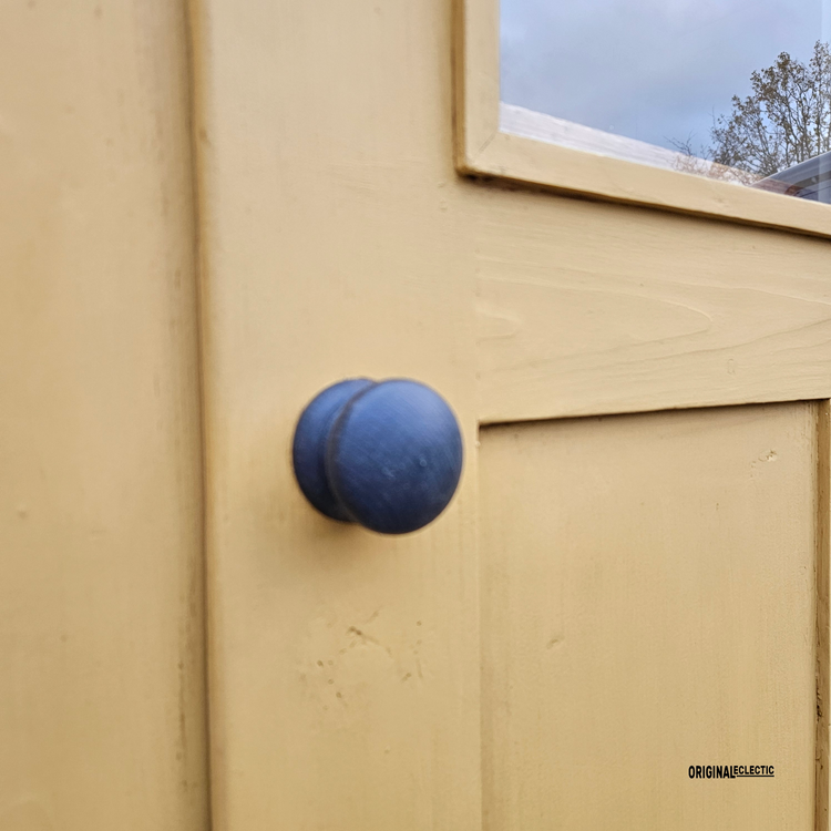 Antique glazed linen Cupboard mustard yellow