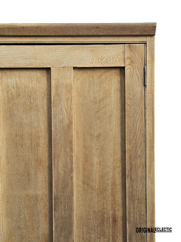 Large stripped antique oak housekeepers school cupboard